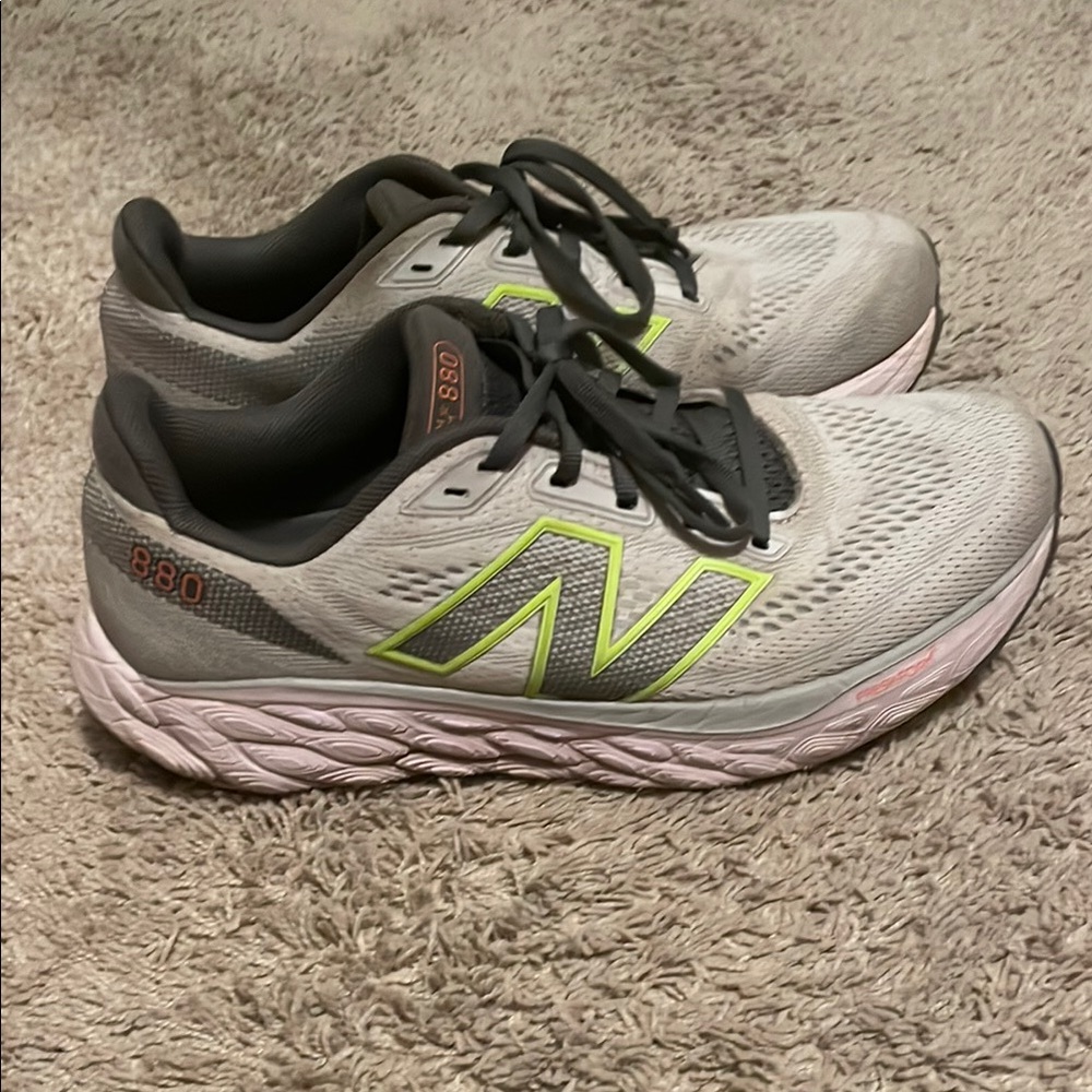 New Balance Gray and Green Athletic Shoes with Fresh Foam